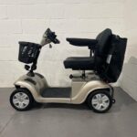 Champagne Coloured 4 Wheeled Scooter with Swivel Seat Side Profile Careco Victory