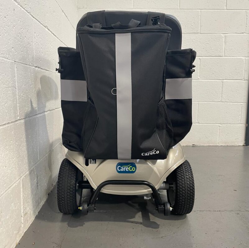 Champagne Coloured 4 Wheeled Scooter with Swivel Seat Rear View with Bag Careco Victory