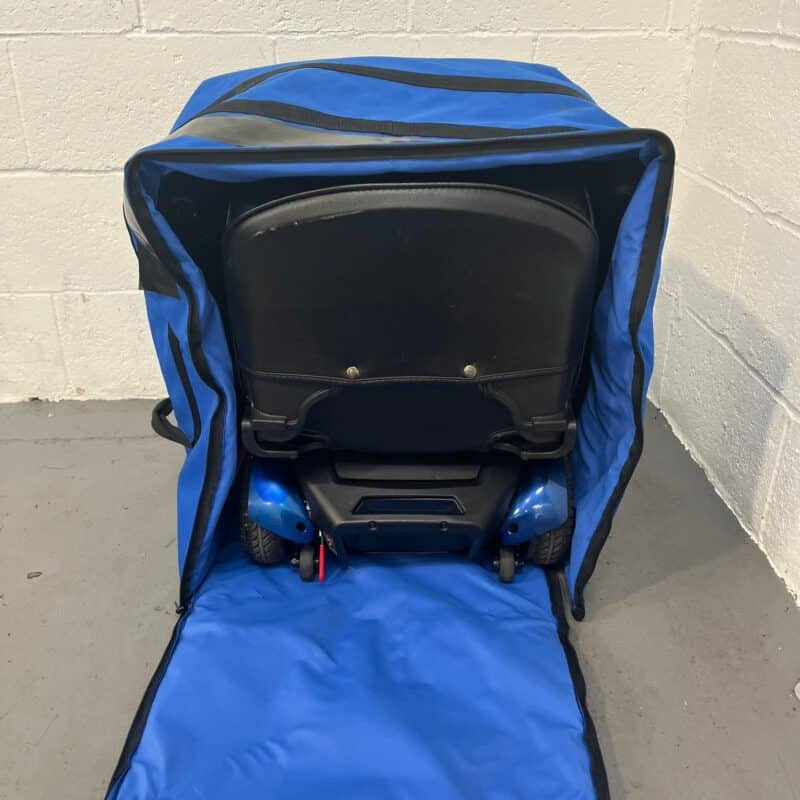 Image 2 of a Drive Flex Automatic Folding Mobility Scooter Custom-made Padded Blue Flight Case Drive Flex Autofold with Carry Case & off Board Charger