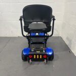 View of the Rear of a Second-hand Blue Optimus Automatic Folding Mobility Scooter. Optimus Automatic Folding Scooter
