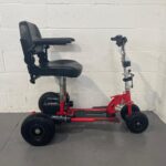 Right-side View of a Second-hand Three-wheeled Red Supascoota Sport Xl Mobility Scooter. Supascoota Sport (lead Acid)