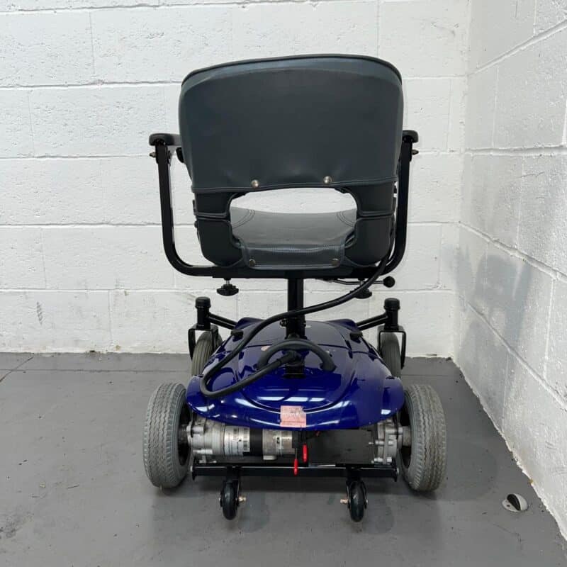 Photo of the Rear of a Used, Blue and Black Careco Fenix Second-hand Powerchair. Careco Fenix Powerchair