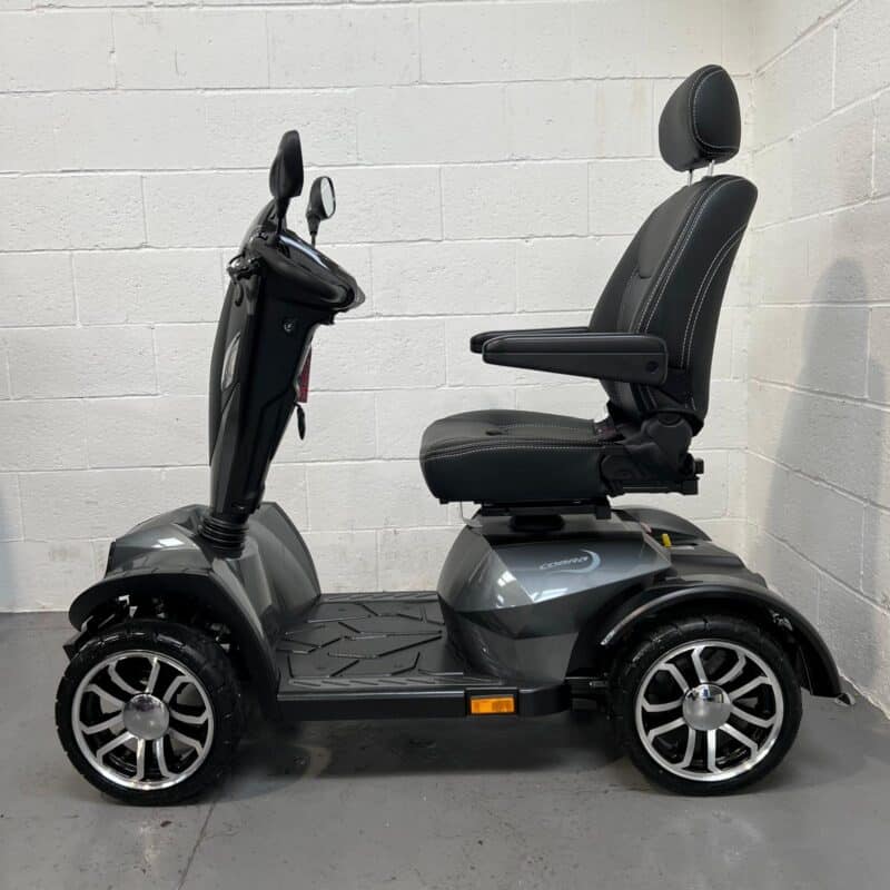 View of the Left Side of a Grey, 8mph Road-legal Drive Cobra Mobility Scooter. Drive Cobra (grey)