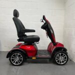 View of the Right Side of a Red, 8mph Road-legal Drive Cobra Mobility Scooter. Drive Cobra (red)