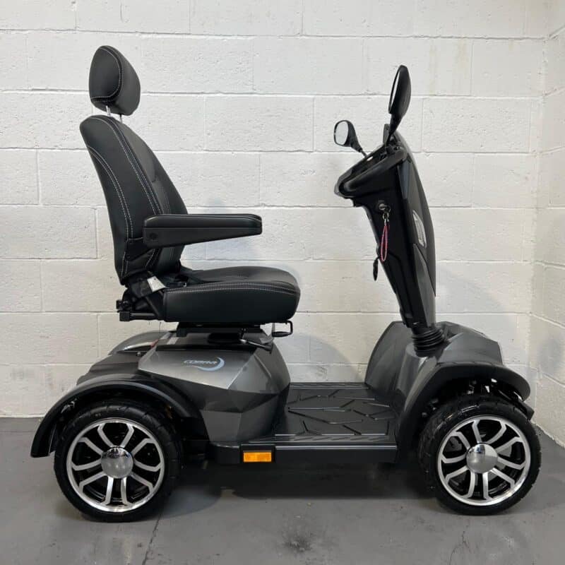 View of the Right Side of a Grey, 8mph Road-legal Drive Cobra Mobility Scooter. Drive Cobra (grey)