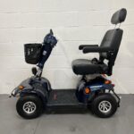 Left Side View of a Dark Blue Second-hand Freerider Kensington S Mobility Scooter. Freerider Kensington S