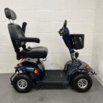 Right Side View of a Dark Blue Second-hand Freerider Kensington S Mobility Scooter. Freerider Kensington S
