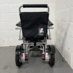 Rear View of a Second-hand Silver and Black Kwk D09 Powerchair. Kwk D09 Powerchair
