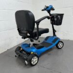 Photo Showing Three-quarter View of the Left Side and Rear of a Used Blue and Black Li-tech Neon 15 Second-hand Mobility Scooter. Li-tech Neon 15