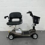 Photo of a Captains Seat Swiveled 90 Degrees on a Used Bronze and Black One Rehab Illusion Second-hand Mobility Scooter. One Rehab Illusion