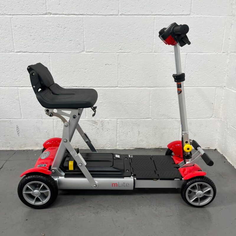 Photo of the Right Side of a Red and Black, Motion Healthcare Mlite Second-hand Mobility Scooter. Motion Healthcare Mlite
