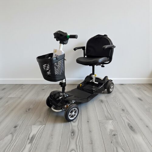 Photo showing a three-quarter view of the left of a Black, Drive Astrolite Second hand mobility scooter.